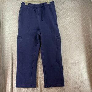 Fila Sports Mens Large Sweatpants Cargo Pockets Navy Blue Straight Leg Lounge